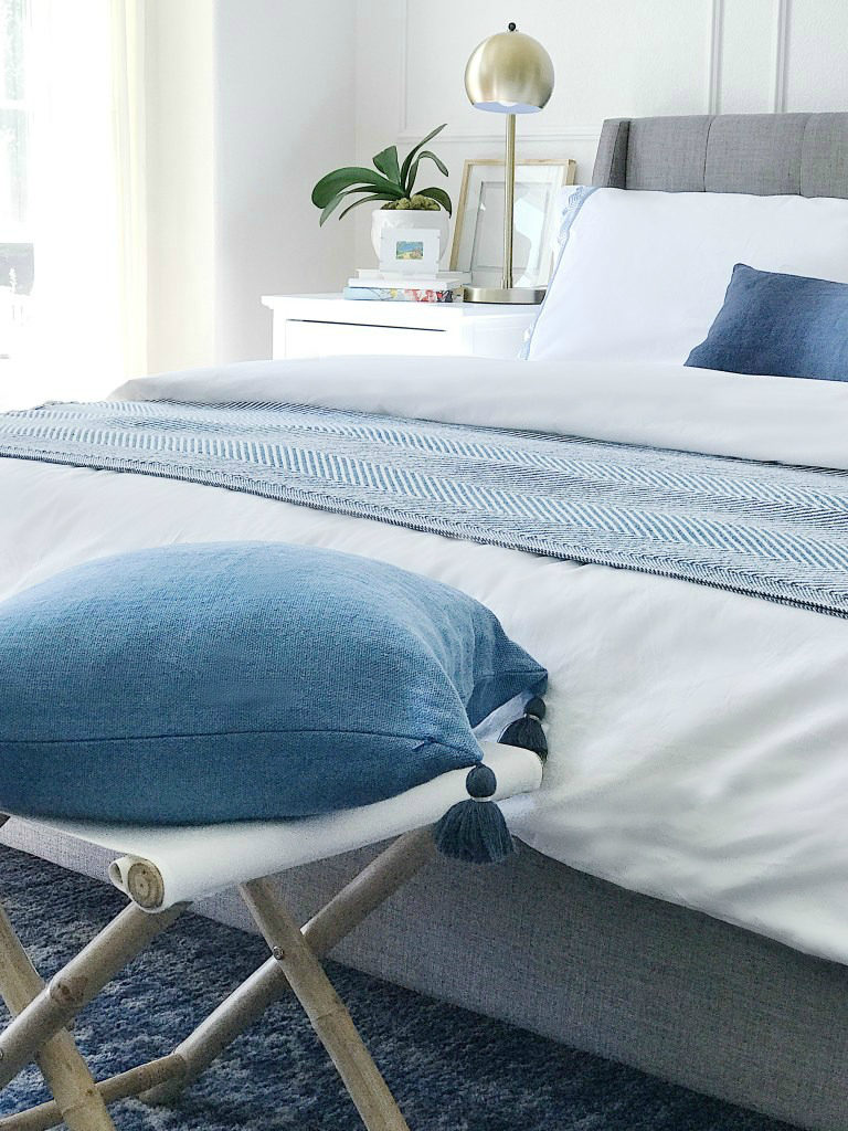 Calming blue and white bedroom - jane at home