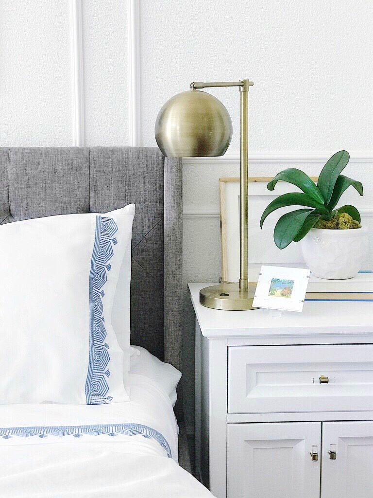 Calming blue and white primary bedroom - jane at home